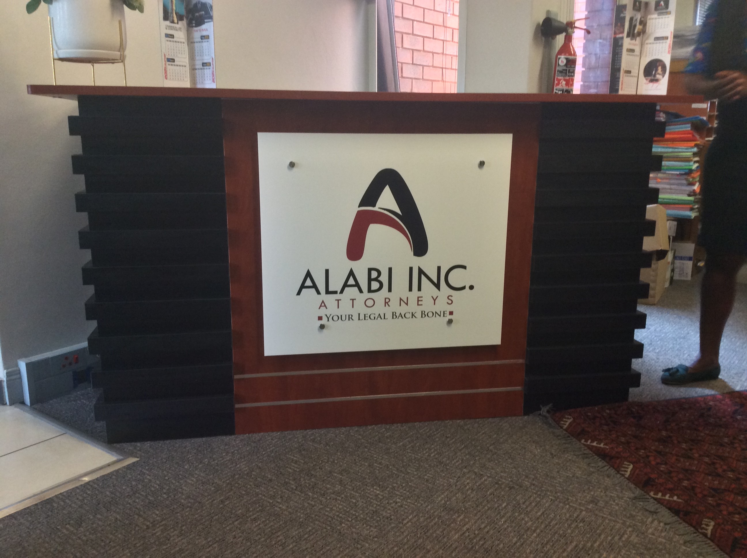 Alabi Attorneys Recption Signage 1